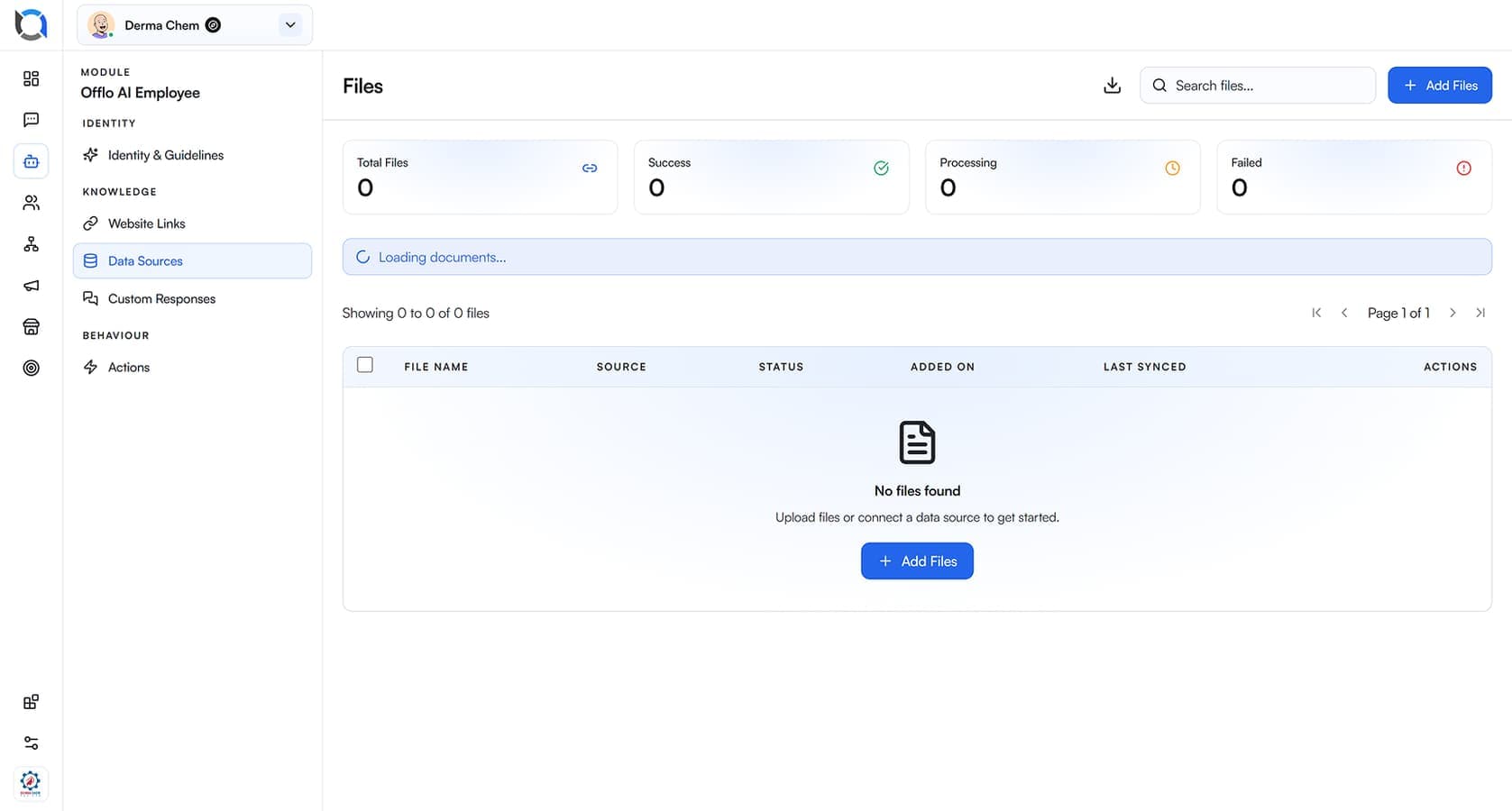 Offlo knowledge base files with sync state and coverage