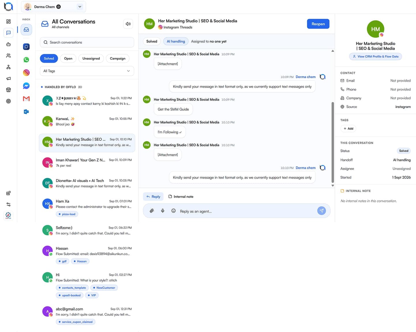 Rebooking audience workflow in Offlo